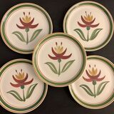 10 Longchamp dessert plates, floral model