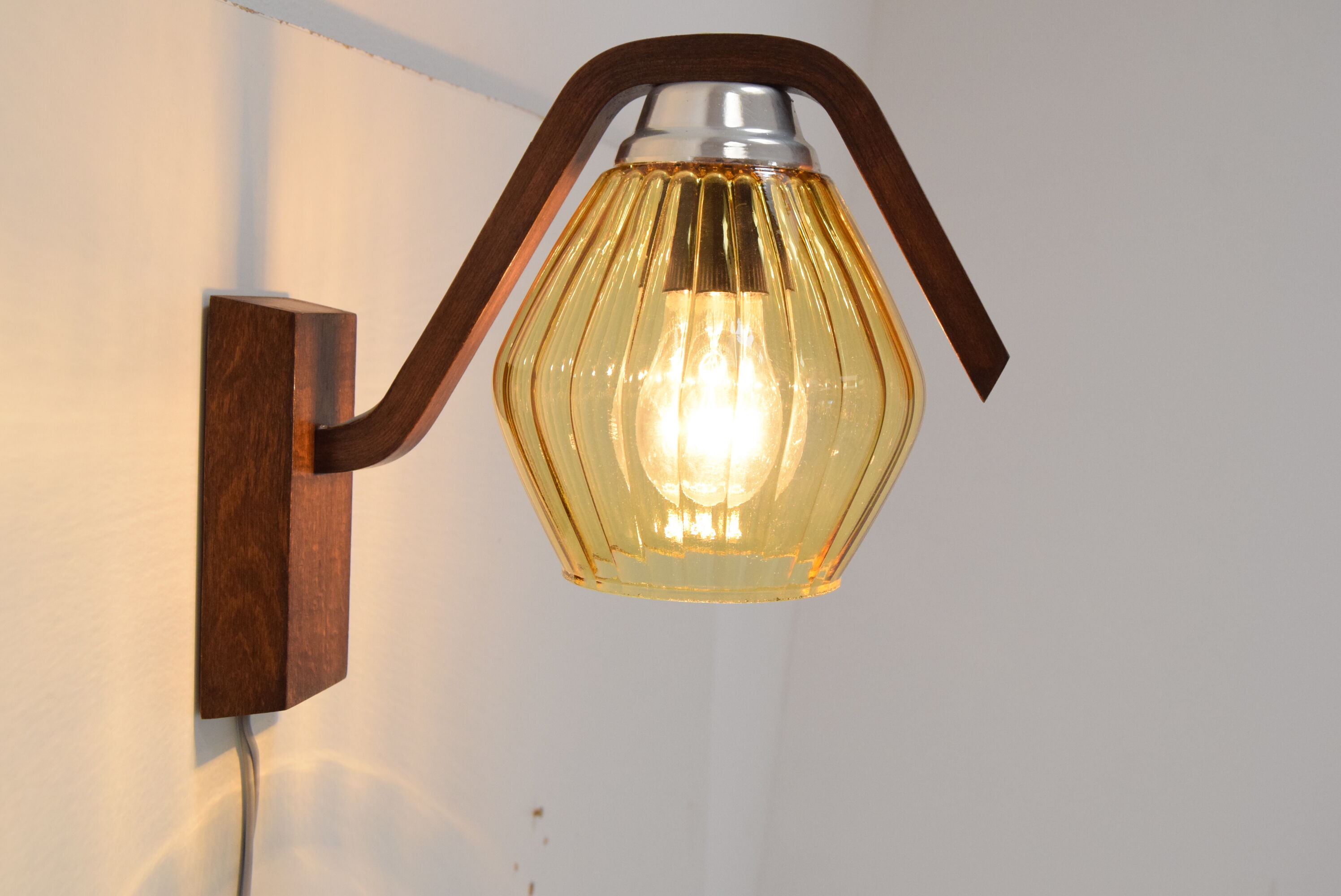 Mid-century Wall Lamp by Drevo Humpolec, 1960’s.