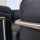 Set of 2 Mid-century Black Leather Lounge Chairs / Italian Design Armchairs