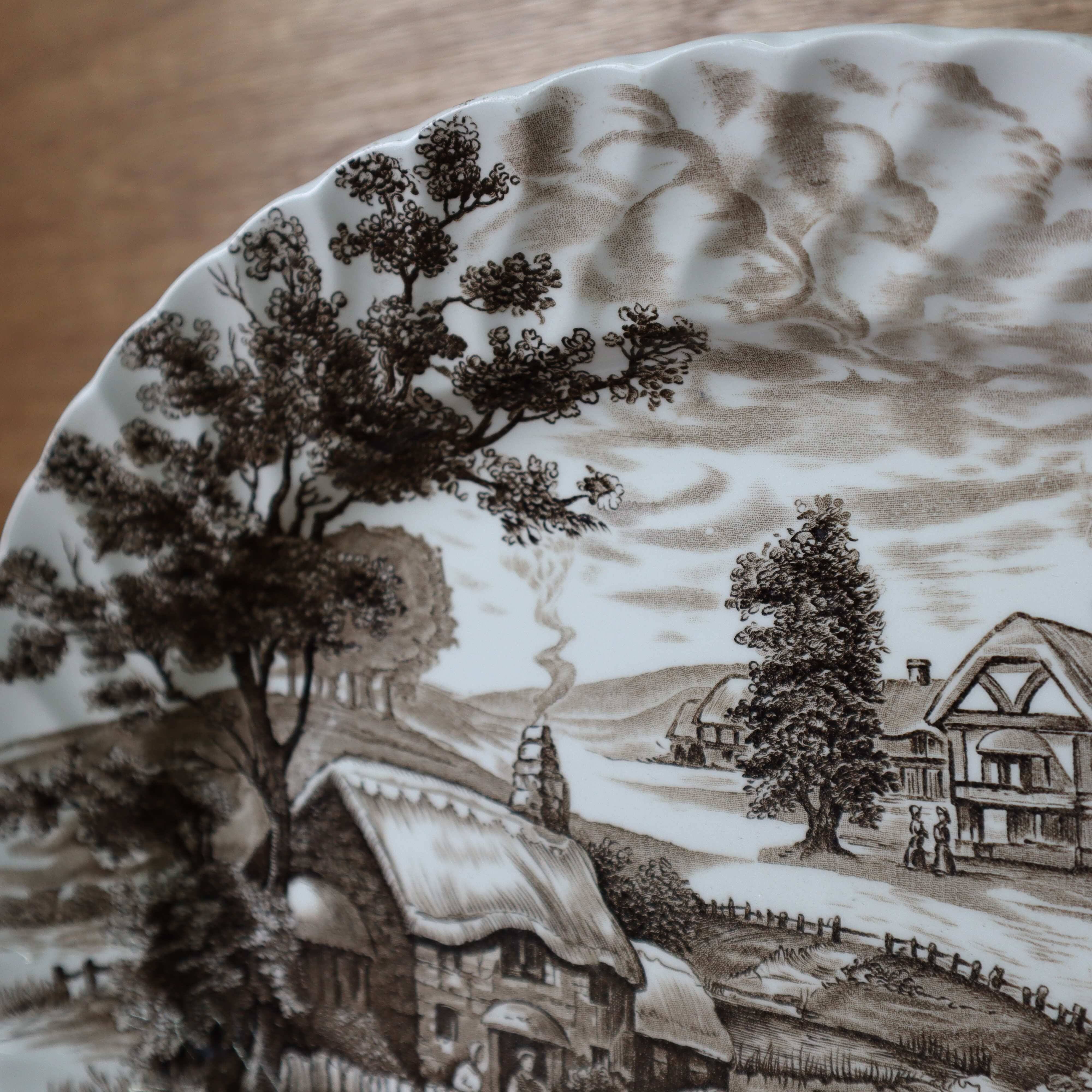 Vintage English Staffordshire 'HAYRIDE' Oval Presentation Dish