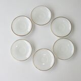 White opaline coffee service 6 cups and 6 under cups - Arcopal