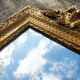Old stucco and gilded wood mirror 50x65cm