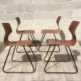 Set of 6 vintage sled chairs