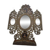 Ancient triptych in olive wood. Italy.