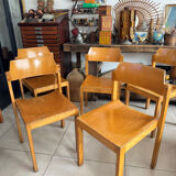 5 chaises empilables vintage — Rainer Schell  Schlapp Möbel 1960s