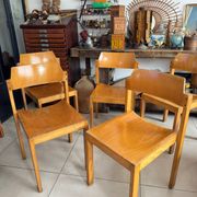 5 chaises empilables vintage — Rainer Schell  Schlapp Möbel 1960s