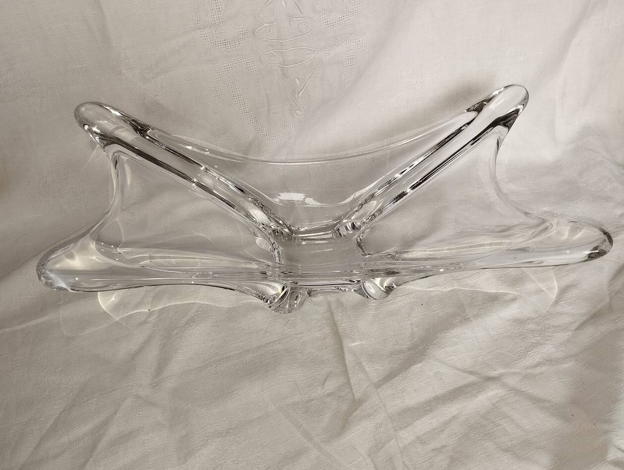 Vintage centrepiece – Pressed glass / crystal – Star shape – 1950s