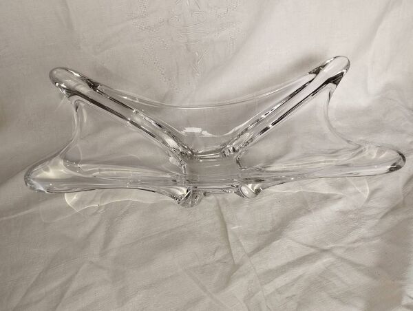 Centre de table vintage – Verre pressé / cristal – Forme étoile – Années 50