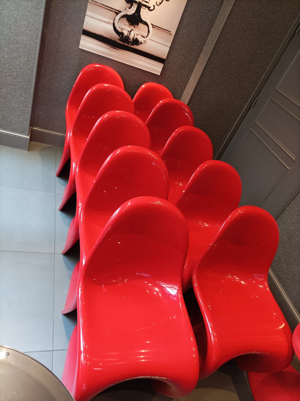 Ten chairs by Verner Panton