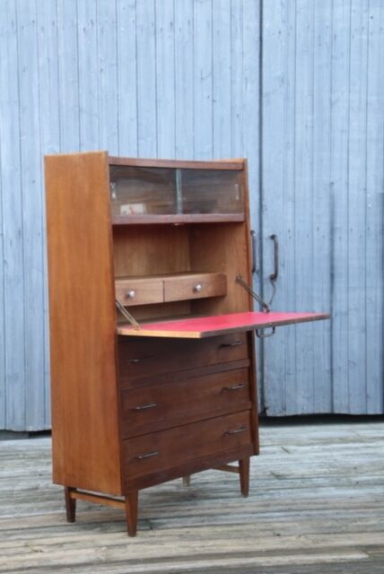 Vintage Secretary in Oak France 1950