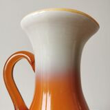 Vintage Murano Cased Glass Vase: Retro Orange Ceramic, 70s Yugoslavia