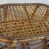 Rattan coffee table and 70's canning
