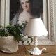 Lampshade in old white linen