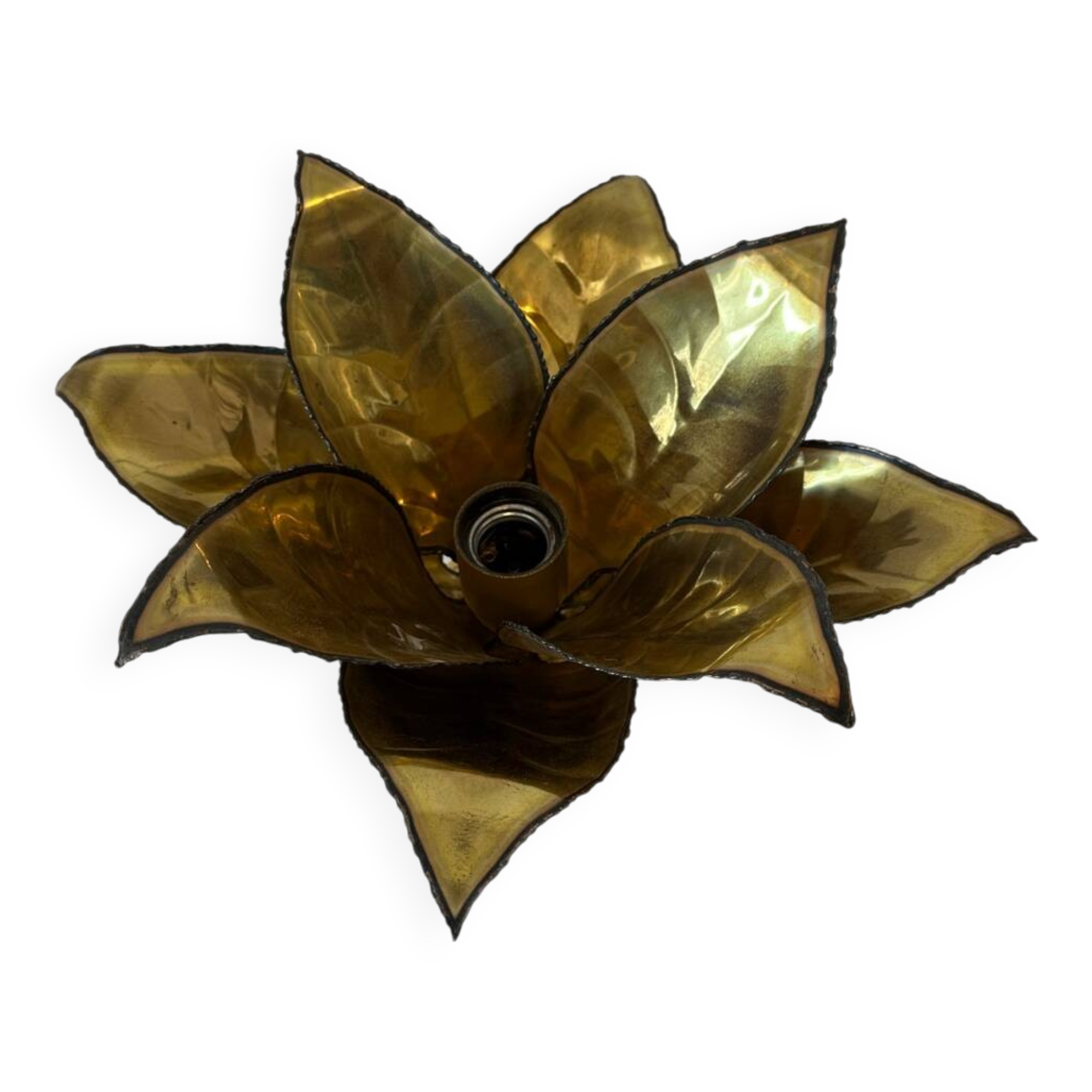 Copper-plated brass flower wall light