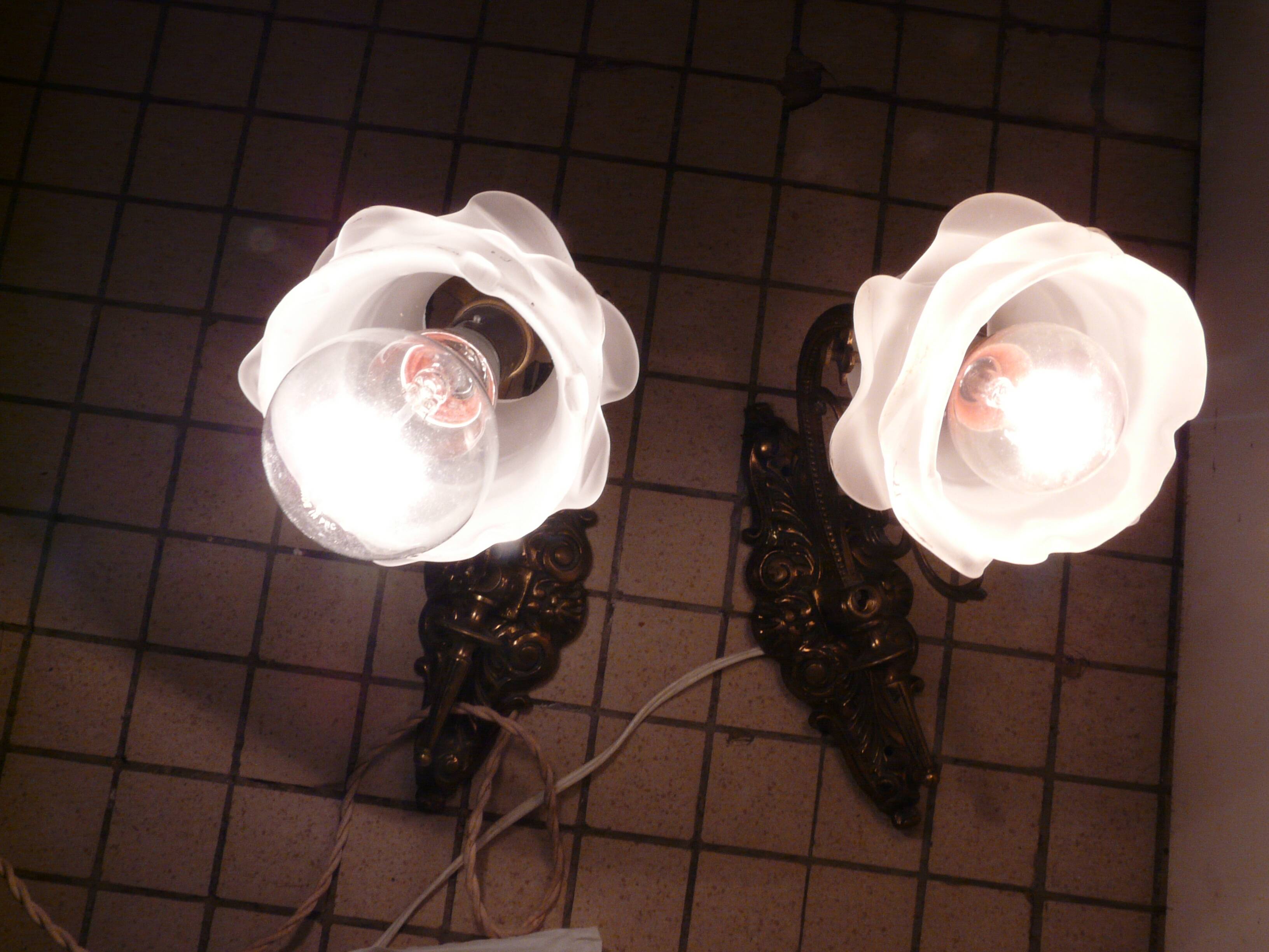 old pair of Napoleon III bronze wall sconces