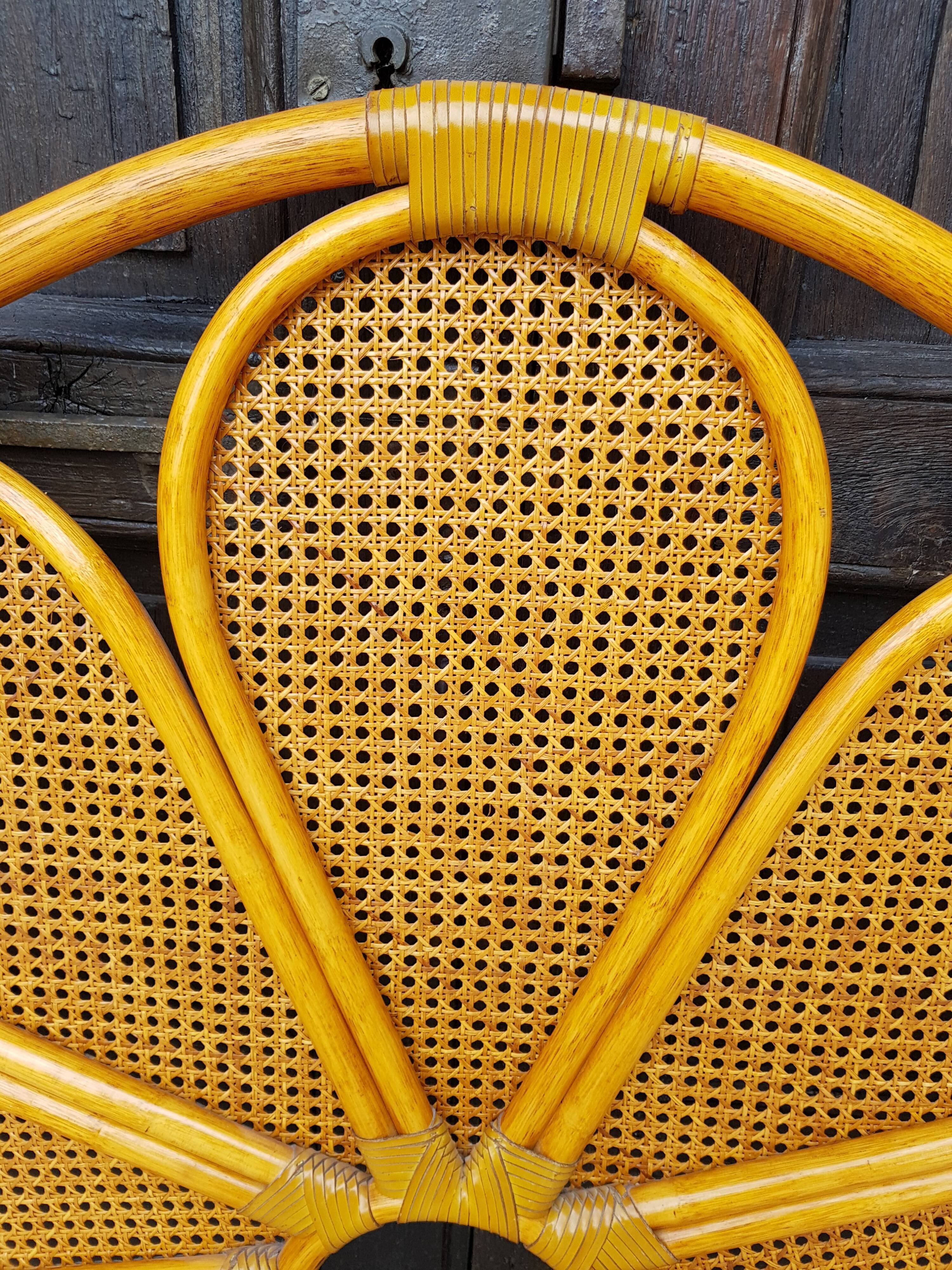 Rattan and caning headboard