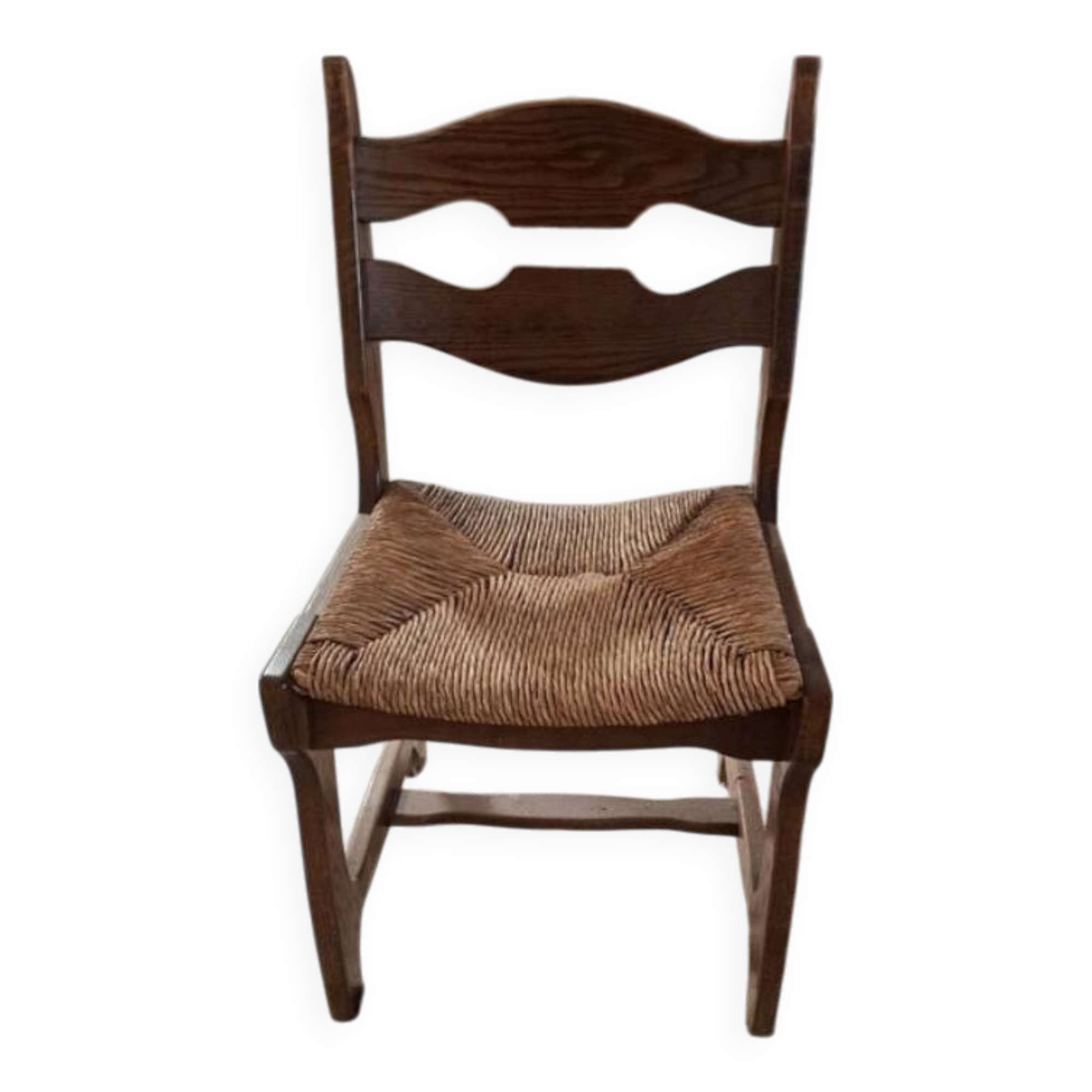 Guillerme et Chambron set of six light oak chairs