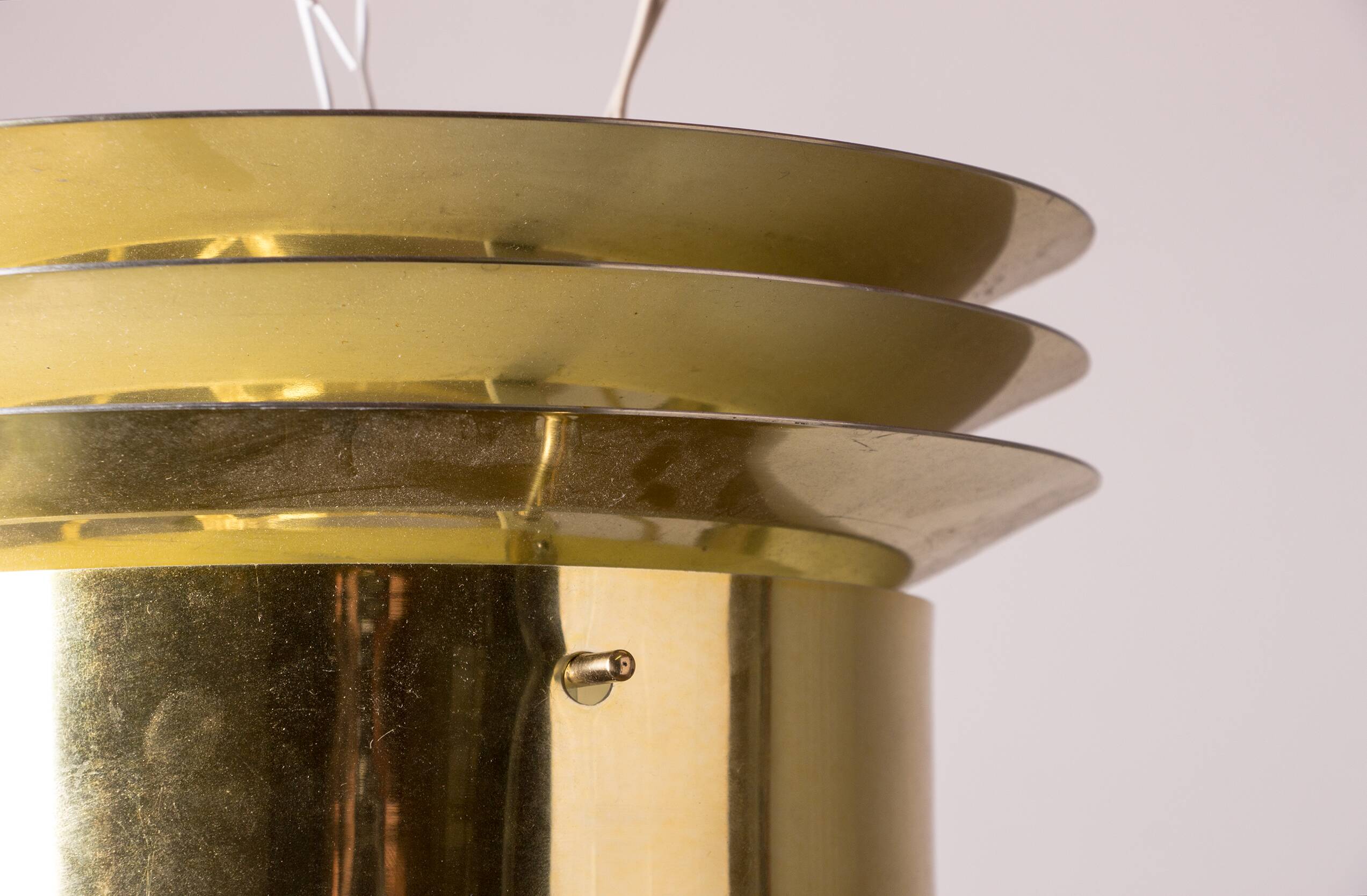 Pair of Danish brass ceiling lights model T742, Hans Agne Jakobson 1960.