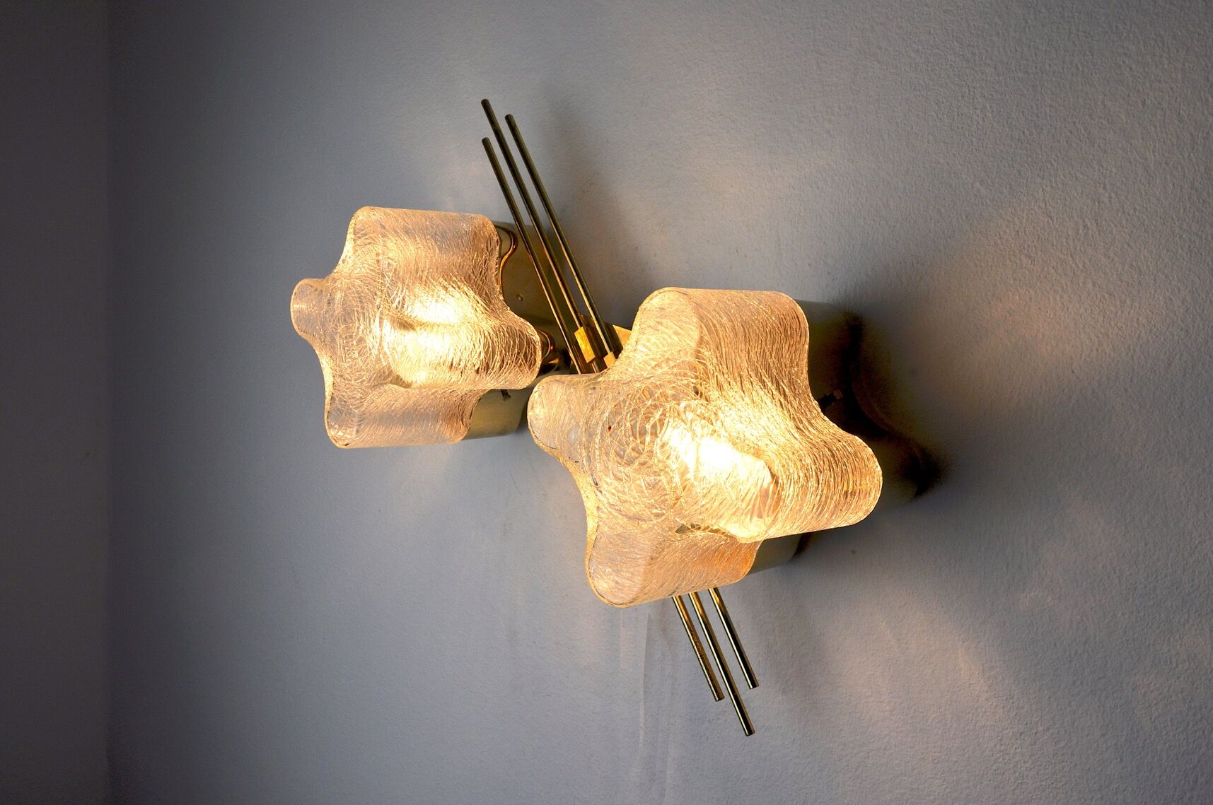 Applique maison Sciolari 2 feux Murano Italie 1970