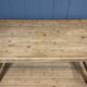 French farmhouse dining table with pine top and oak base