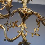Chandelier in gilded bronze Napoleon III to tulips XIX