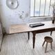 Solid oak farmhouse table with integrated extensions 1950