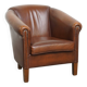 Brown Cowhide Leather Club Chair in English Style