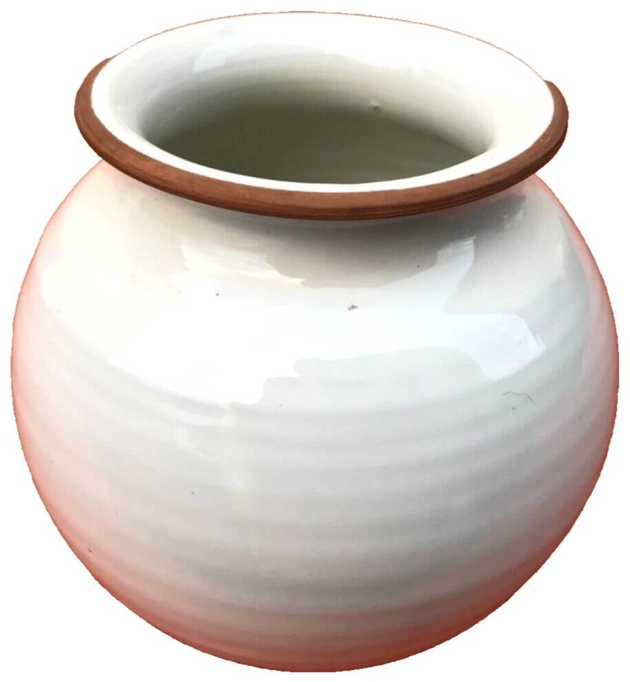 1960s glazed ceramic ball vase