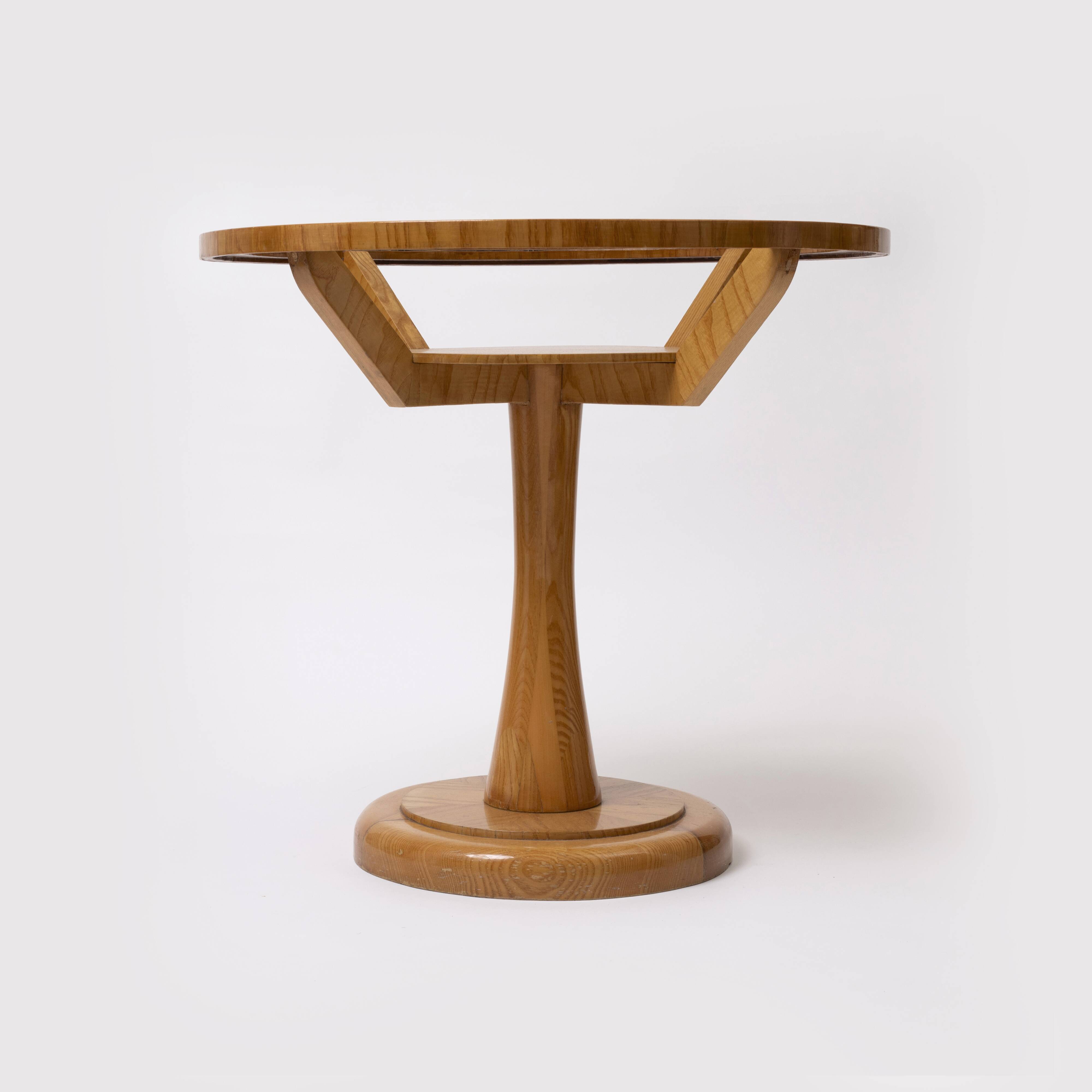 Ocassionall / console table in ash and smoked glass , 1950s, Czechoslovakia