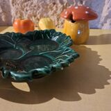 Salt shaker, pepper shaker, mustard slushie Vallauris vegetable and mushroom service