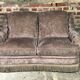 vintage velvet taupe sofa 70's style