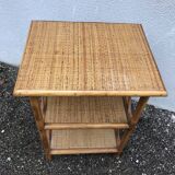 Vintage rattan bamboo shelf