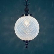 Vintage Blue Murano Sphere Pendant Lamp, Italy, 1970s