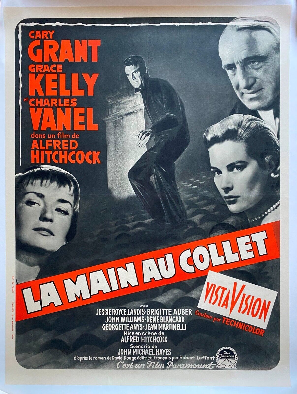 Original movie poster "La Main au Collet" Alfred Hitchcock, Grace Kelly 60x80cm 1955