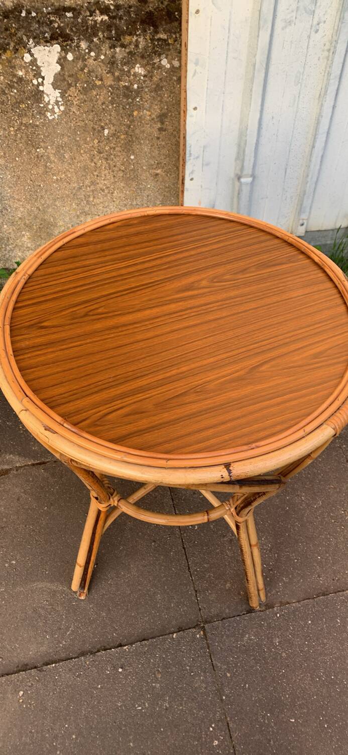 Rattan side table
