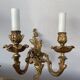Wall lamp in gilded bronze style Louis XV rocaille with 2 branches