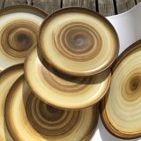 6 Flat plates sandstone Longchamp brown straw