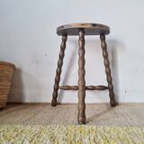 Antique wooden tripod stool - turned legs