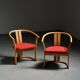 Pair of beech armchairs by Isamu Kenmochi, Japan circa 1965