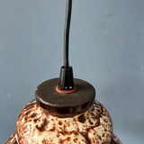 Brown and beige West Germany ceramic fat lava pendant lamp
