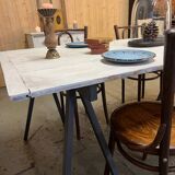 Patinated trestle table