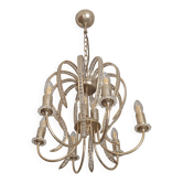 Lampadario stile romantico in ottone e cristalli