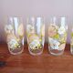 Set of 5 floral orangeade glasses