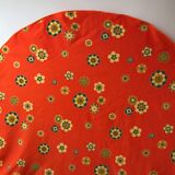 Nappe ronde et 7 serviettes seventies années 70