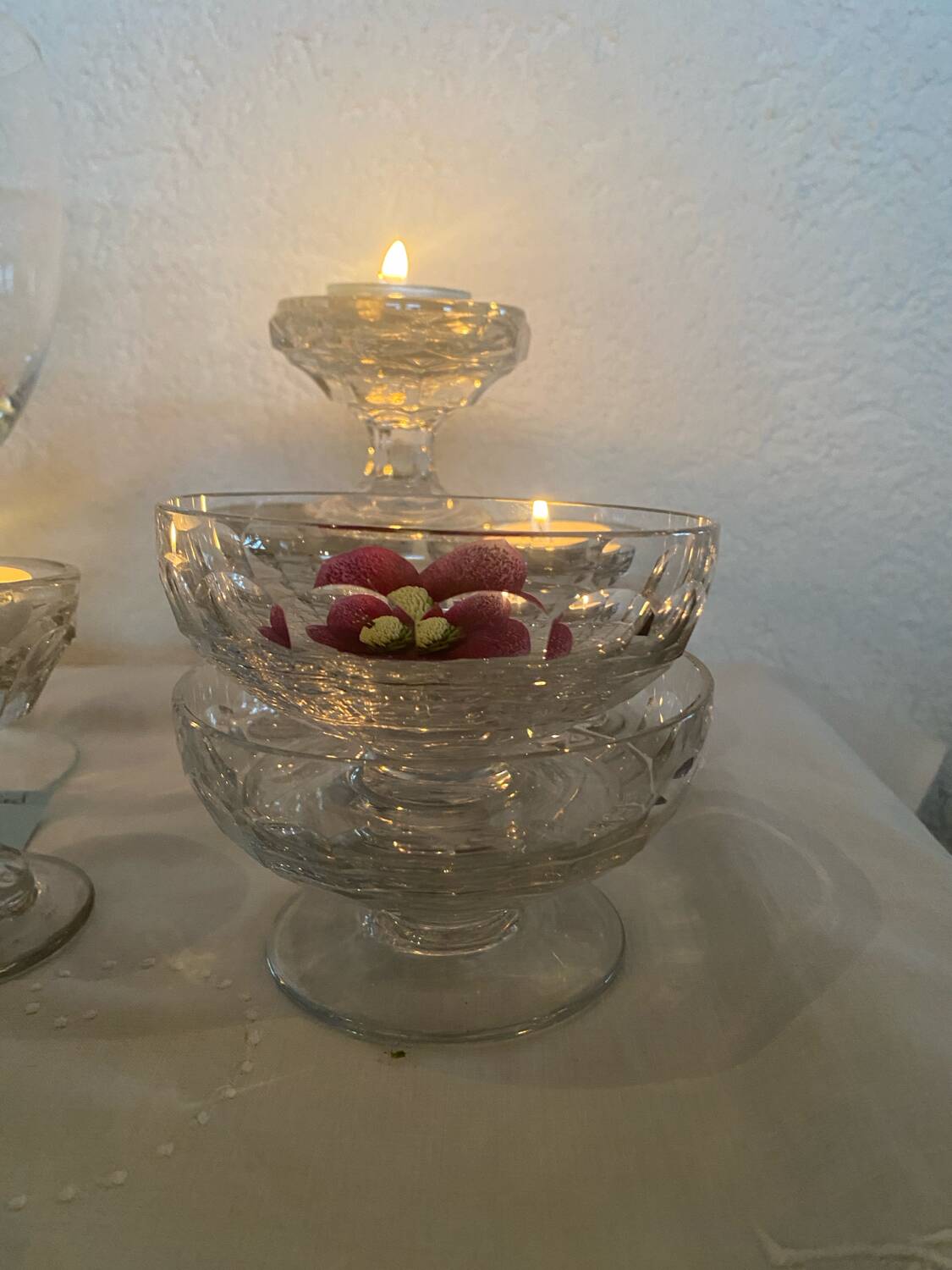 Set of 2 Baccarat crystal champagne glasses