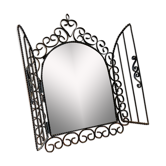 Wrought iron mirror with shutters 29x40cm