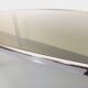 Vintage curved rectangular dining table in smoked glass and chrome metal
