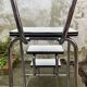 Vintage stepladder in Formica, wood and chromed metal