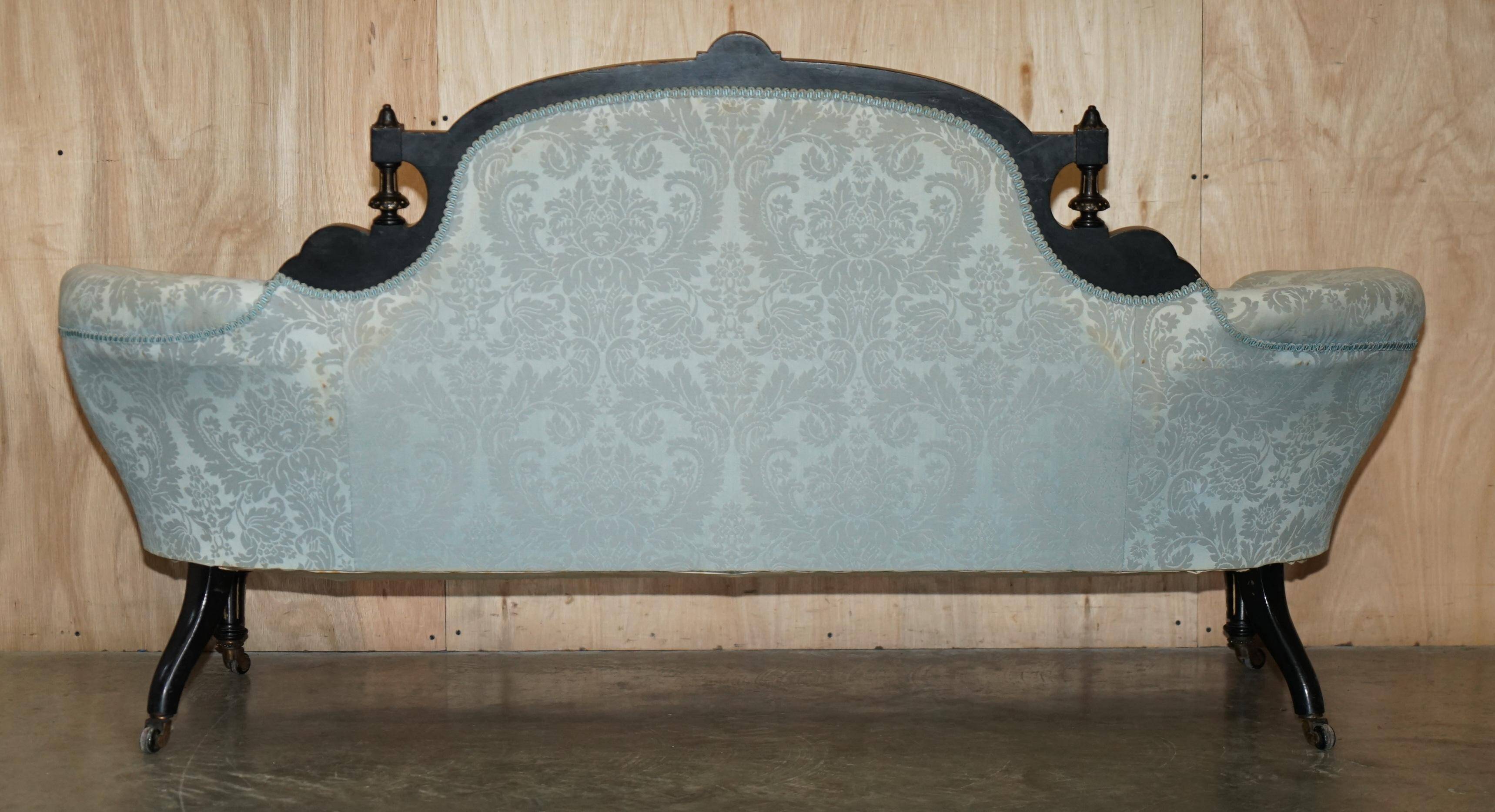 Sofa en noyer marin et ébène avec plaque Grand Tour