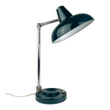 Green metal industrial desk lamp, Italy, 1960s